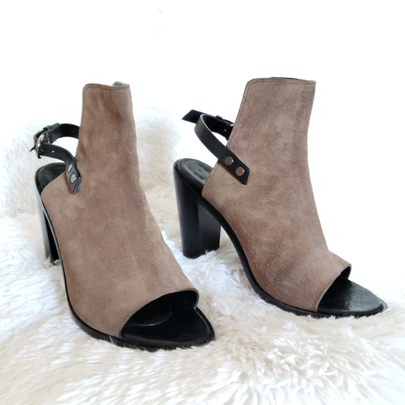 Rag & Bone Wyatt Sandal Taupe Suede Block Heel - Picture 8 of 16